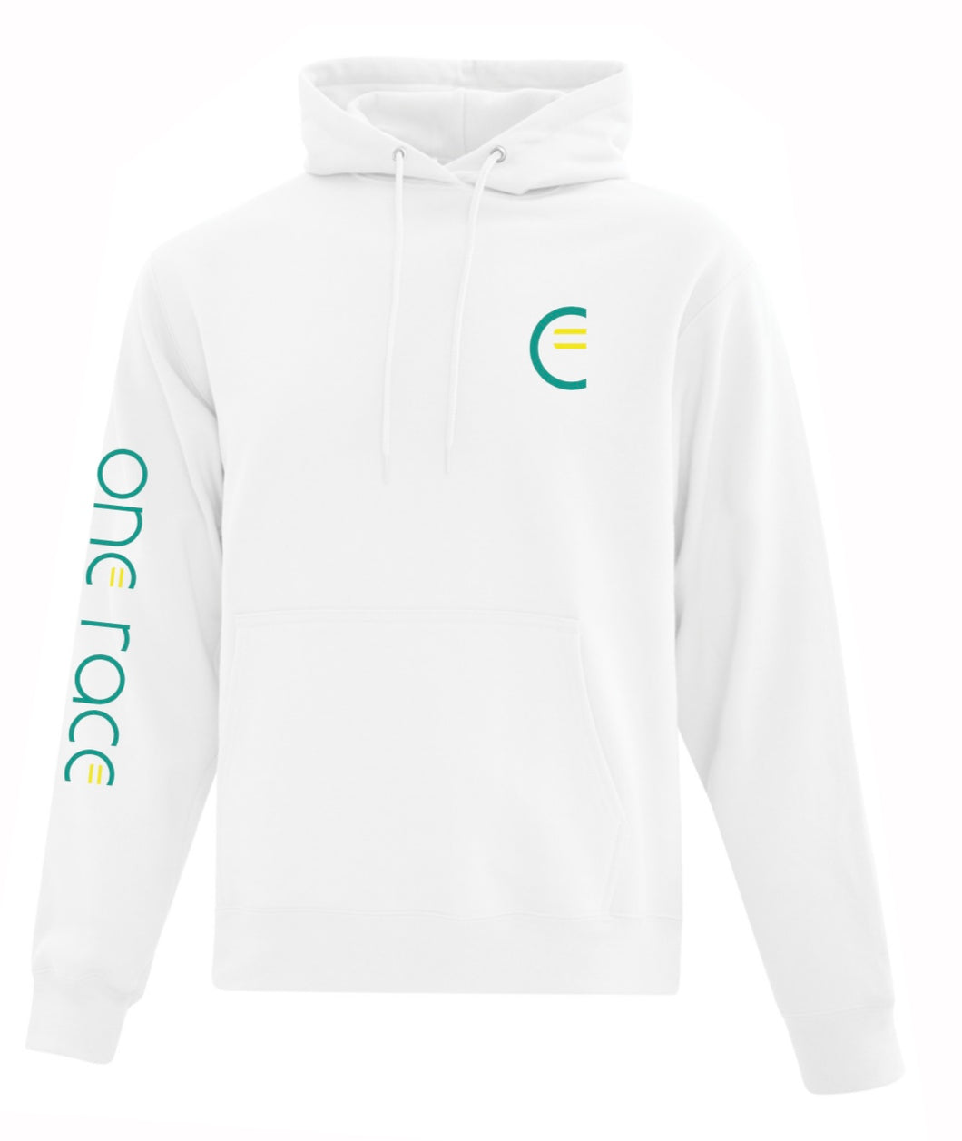One Race white hoodie - sleeve logo