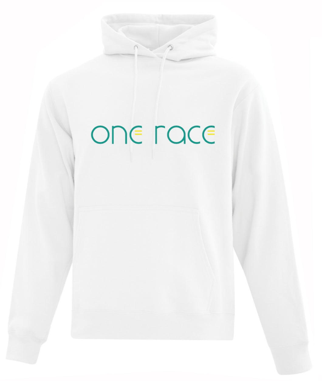 One Race white hoodie - chest logo